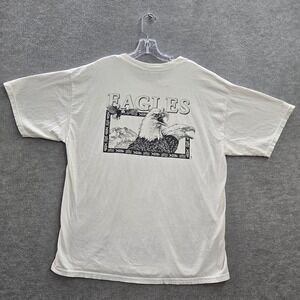 VINTAGE Del Sol Men Shirt XL White Alaska Eagles 2000 Graphic Crew Neck Tee READ
